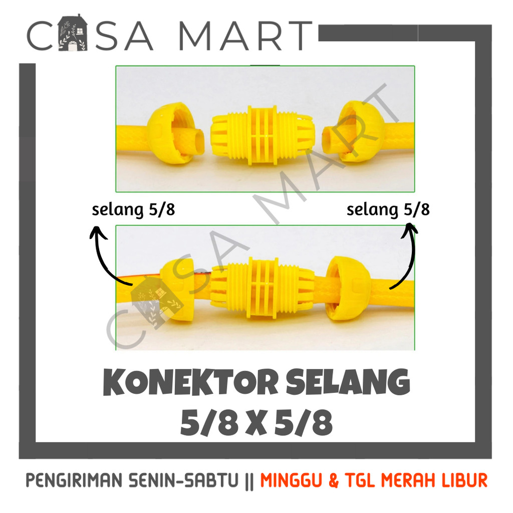 Sambungan Selang 5/8 x 5/8 5/8x5/8 Drat Konektor Selang Quick Release Adaptor Selang Konektor Sambun