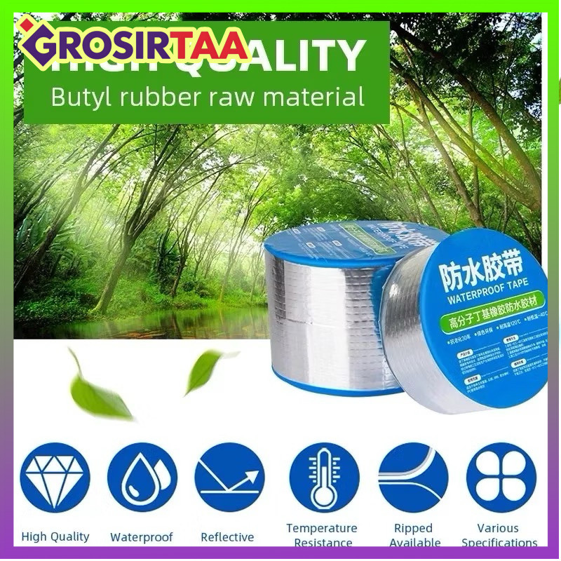 COD Makassar LAKBAN ANTI BOCOR 3M LAKBAN ALUMINIUM FOIL BUTYL WATERPROOF 3 METER /LEM ANTI AIR ALUMI