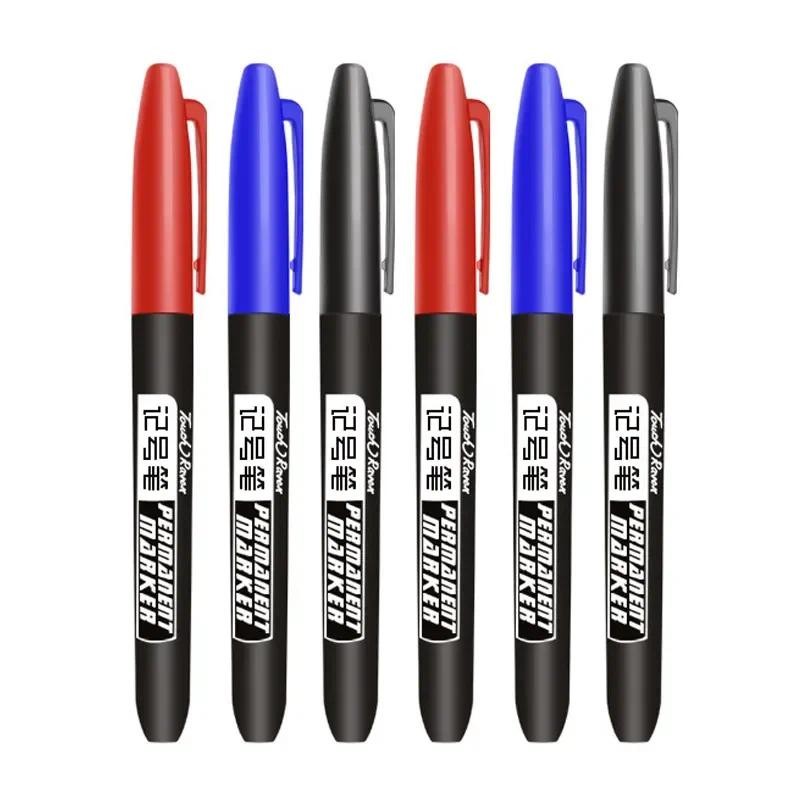 

3 pcs/Set Permanent Marker Pen Waterproof Ink Fine Point Black Blue Red Oil Ink 1.5mm Round Toe Fine Color Marker Pen