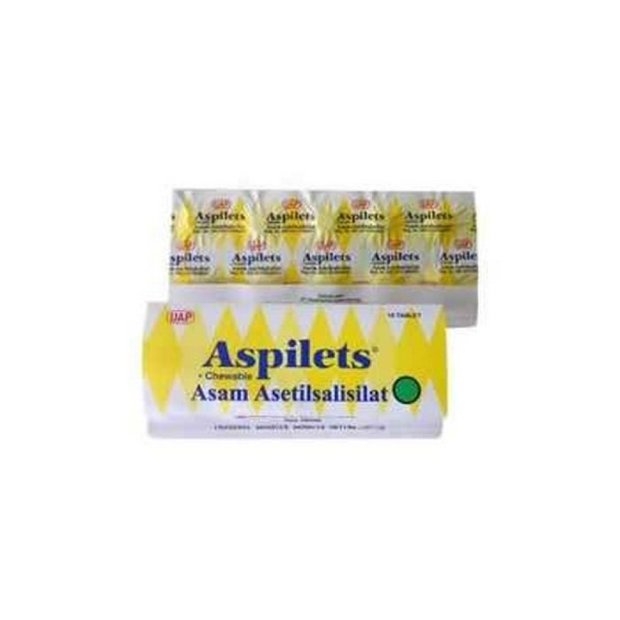 ASPILETS CHEWABLE 80MG ASAM ASETILSALISILAT STRIP 10 TABLET -