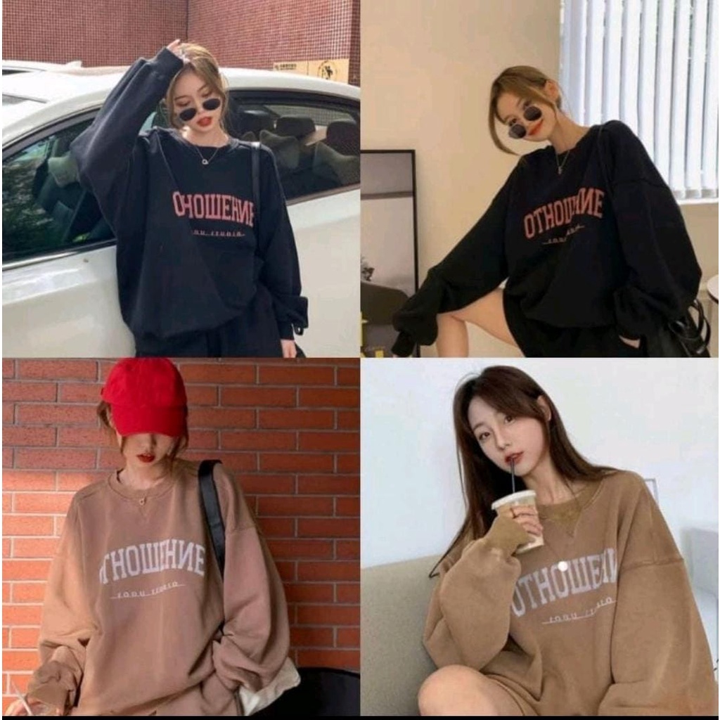 SWEATER BAJU FASHION OOTD WANITA LENGAN PANJANG KAOS CEWEK DEWASA OTHOWEHNE KEREN KEKINIAN MURAH