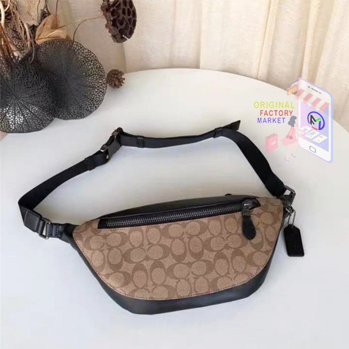 TAS COACH RIVINGTON Warren Belt Bag SIGNATURE CANVAS Khaki COACH 78777 Lls