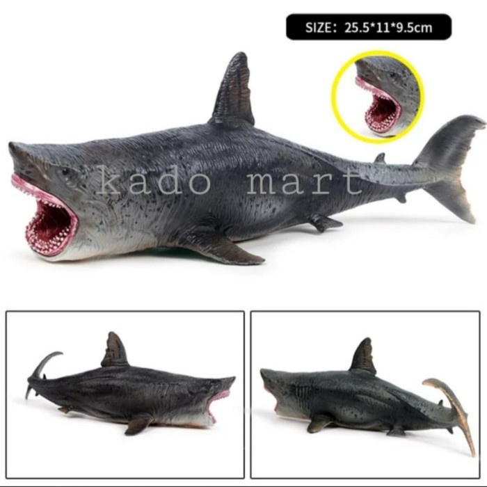 action figure mainan ikan hiu shark megalodon dinosaurus jurassic park - megalodon