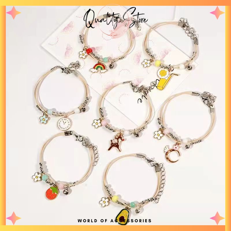 QS - GELANG TANGAN TALI AESTHETIC KOREAN STYLE BESTIE / BRACELET GELANG TANGAN COUPLE MOTIF