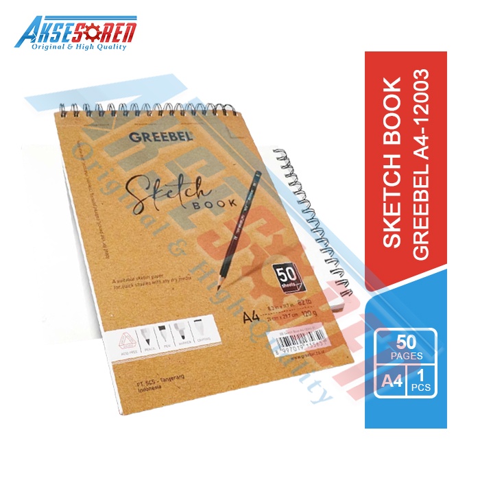 

Aksesoren Sketch Book [Greebel A4-12003] / Kertas Lukis / Buku Gambar Sketsa 120 gsm 82lb
