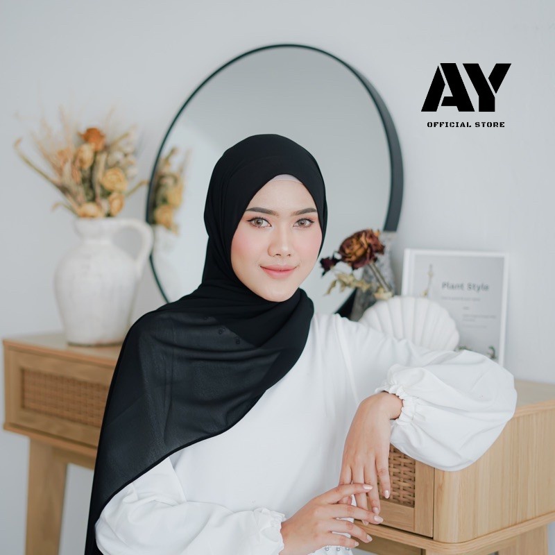 jilbab pashmina ceruty babydoll premium size 180x75 jahit tepi/kerudung pasmina ceruty baby doll pre