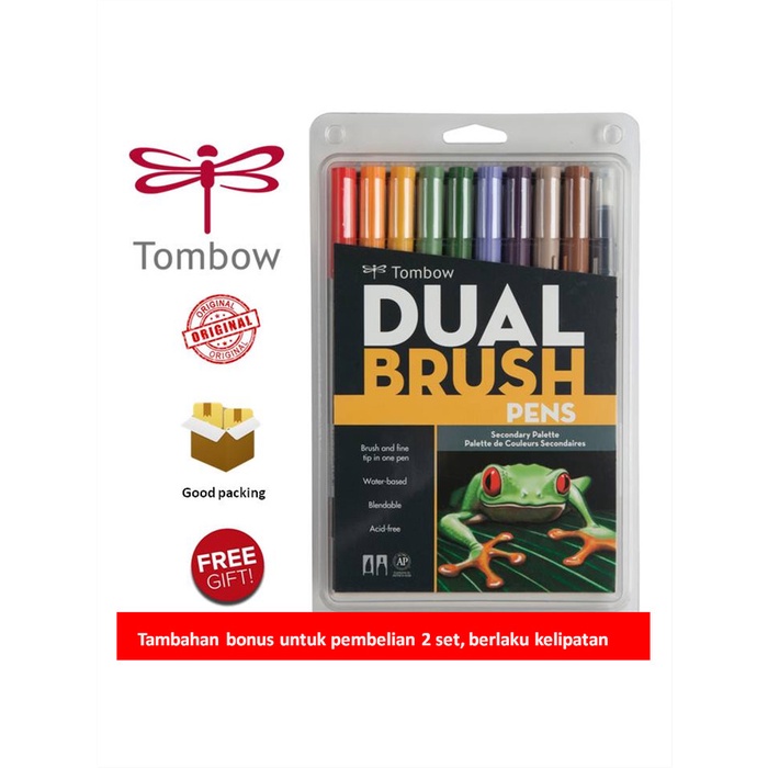 

[KL-0264) Tombow Dual Brush Pen ABT, Secondary Palette, set 10 colors