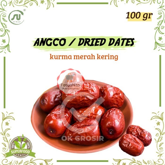 

SU Brand Dried Dates / Angco / Kurma Merah China [100 gr] - FasyAnita Mart Denpasar