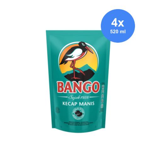 

BANGO Kecap Manis Soy Sauce Refill Terbuat dari 4 bahan alami berkualitas 520ML x 4