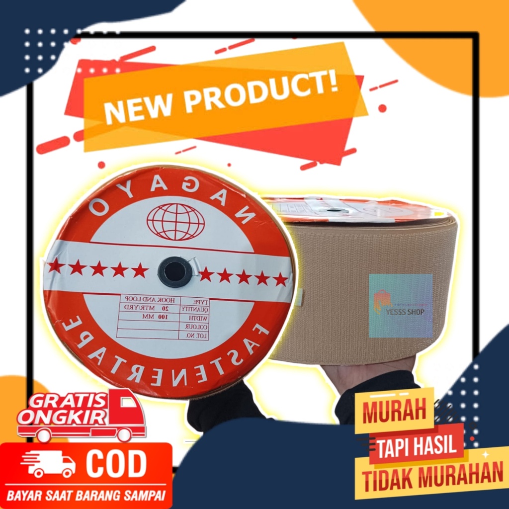 Jual Velcro Cream Lebar 10cm Meteran
