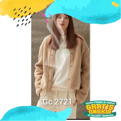 jacket jaket TopTen sherpa button kancing korean style/Blue