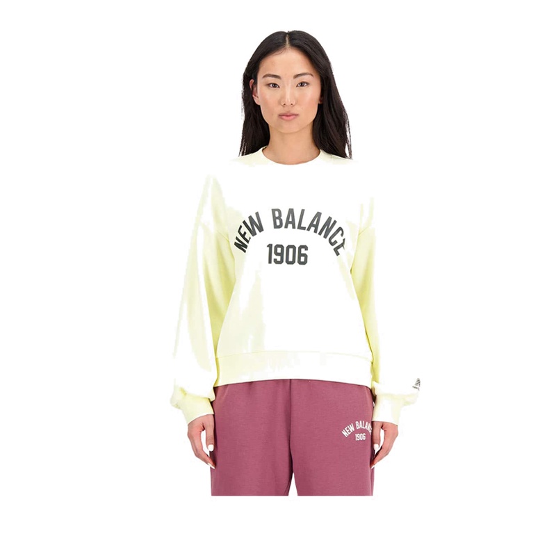 New Balance Essentials Varsity Fleece Women's Crewneck - Yellow