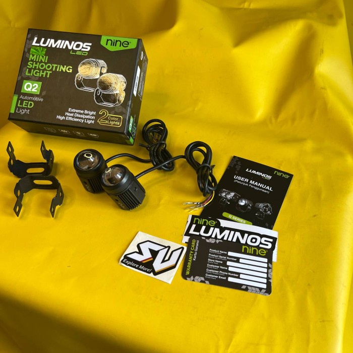 LAMPU TEMBAK LUMINOS LED Q2 LAMPU TEMBAK LASER 2 WARNA KUNING PUTIH UNIVERSAL 9NINE