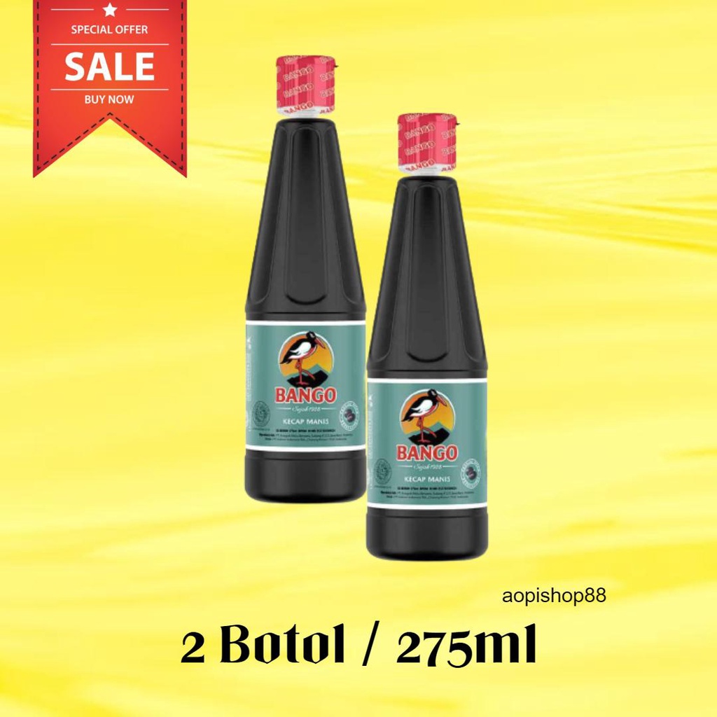 

KECAP MANIS BANGO 2 BOTOL UKURAN 275ML / KECAP BANGO BOTOL