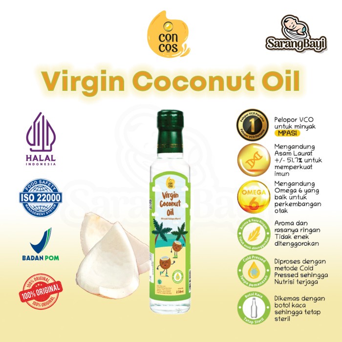 

Concos Virgin Coconut Oil / Minyak Kelapa Murni / VCO MPASI