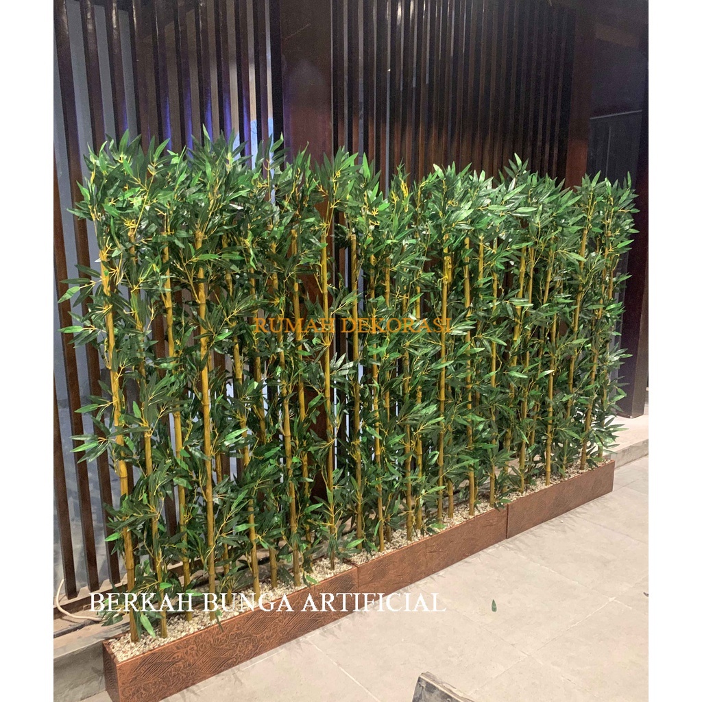 pohon bambu partisi artifcial plastik 170cm penyekat ruangan hiasan dekorasi rumah  penghalang ruang