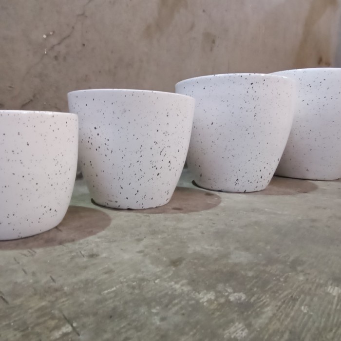 pot gerabah OREO, pot tanah liat, pot bunga cantik, pot putih