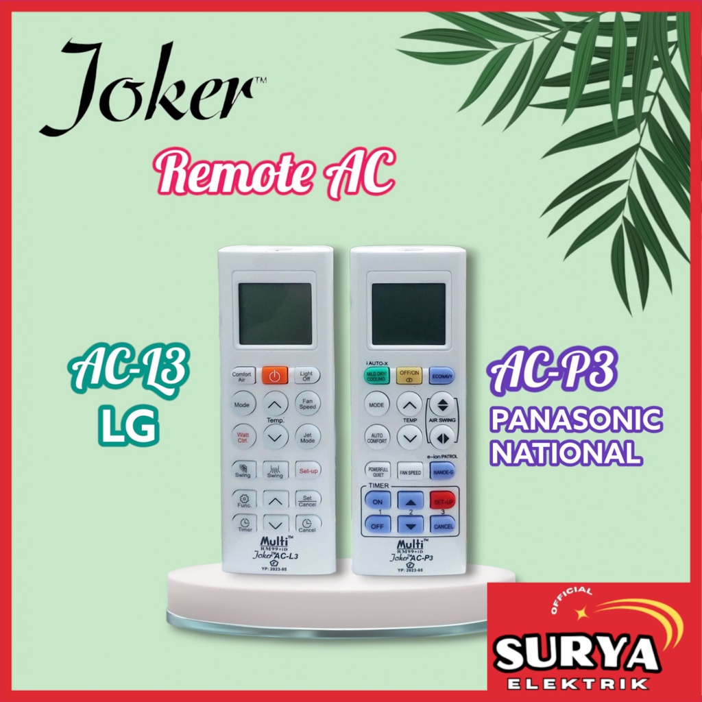 Remote AC Universal JOKER AC-L3 / AC-P3 Kompatible LG / Panasonic / National