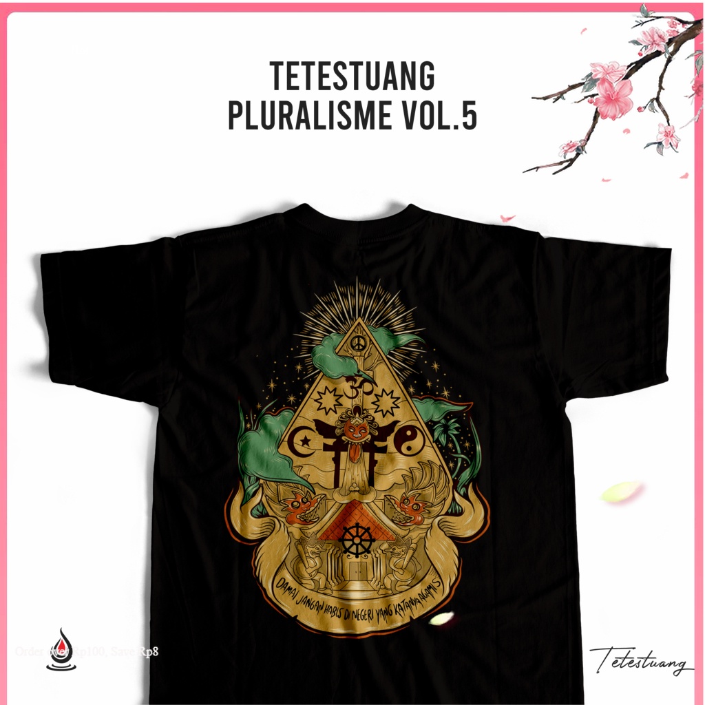 Kaos kata-kata / Tetestuang Kaos Pluralisme Vol.5 Gunungan Tetestuang T-shirt Pluralisme | Kaos Tole
