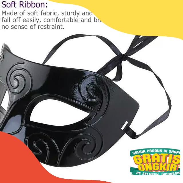 Topeng Pesta Party Mask Topeng Pria Halloween Topeng Wanita - Hitam/ paling seram