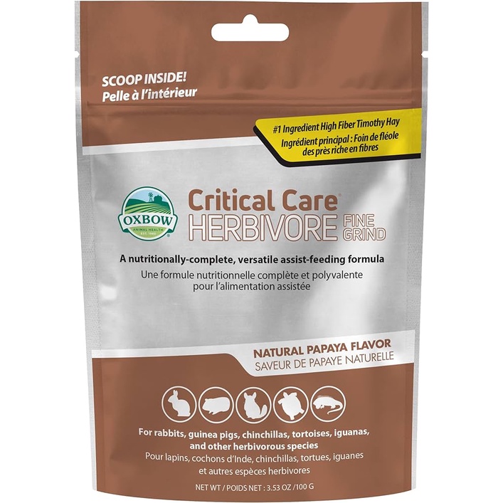 Oxbow Critical Care Herbivore Fine Grind Kelinci Hamster Kura 100 GR