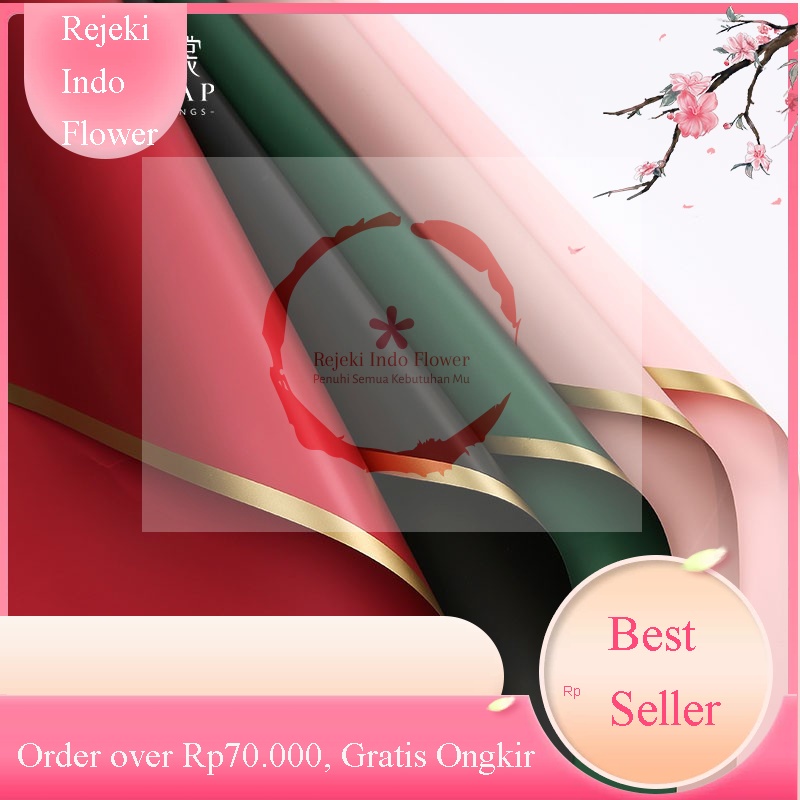 

[5 LEMBAR] REZEKI KERTAS BUNGA BUNGA LINE GOLD WARNA XXJA XXYXY SOLID KERTAS BUKET BUNGA FLOWER WRAPPING WATERPROOF PAPER BISA CAMPUR WARNA WARNI