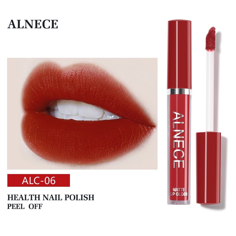 ALNECE 6 set lip gloss Lipgloss matte / lipstick Lembut Tahan Lama Melembabkan Dengan
