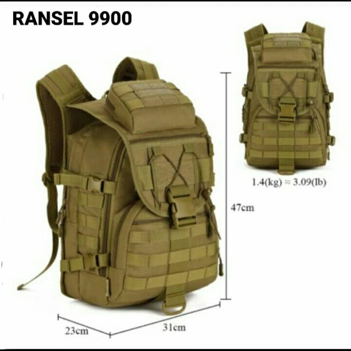 TAS RANSEL TACTICAL PRIA RANSEL 9900 IMPORT - Cokelat