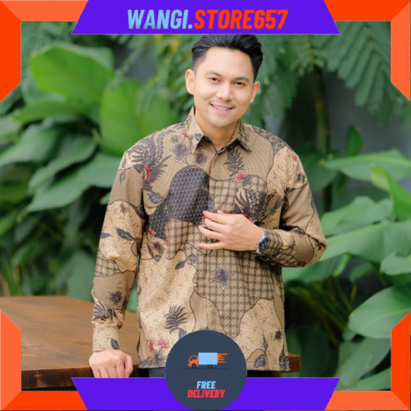 BAJU KEMERJA BATIK POLOS MOTIF KEREN PRIA LAKI" MAS" BAPAK" / Batik Pria Kemeja Batik Pria Dewasa Le