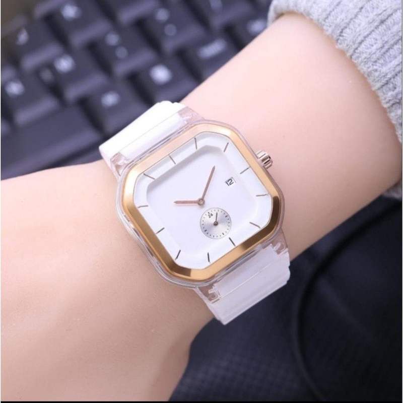 AXNAT COD Jam Tangan Wanita Pria  2811 9311 Rubber Segi Crono Detik 1 Tanggal Aktif HP006