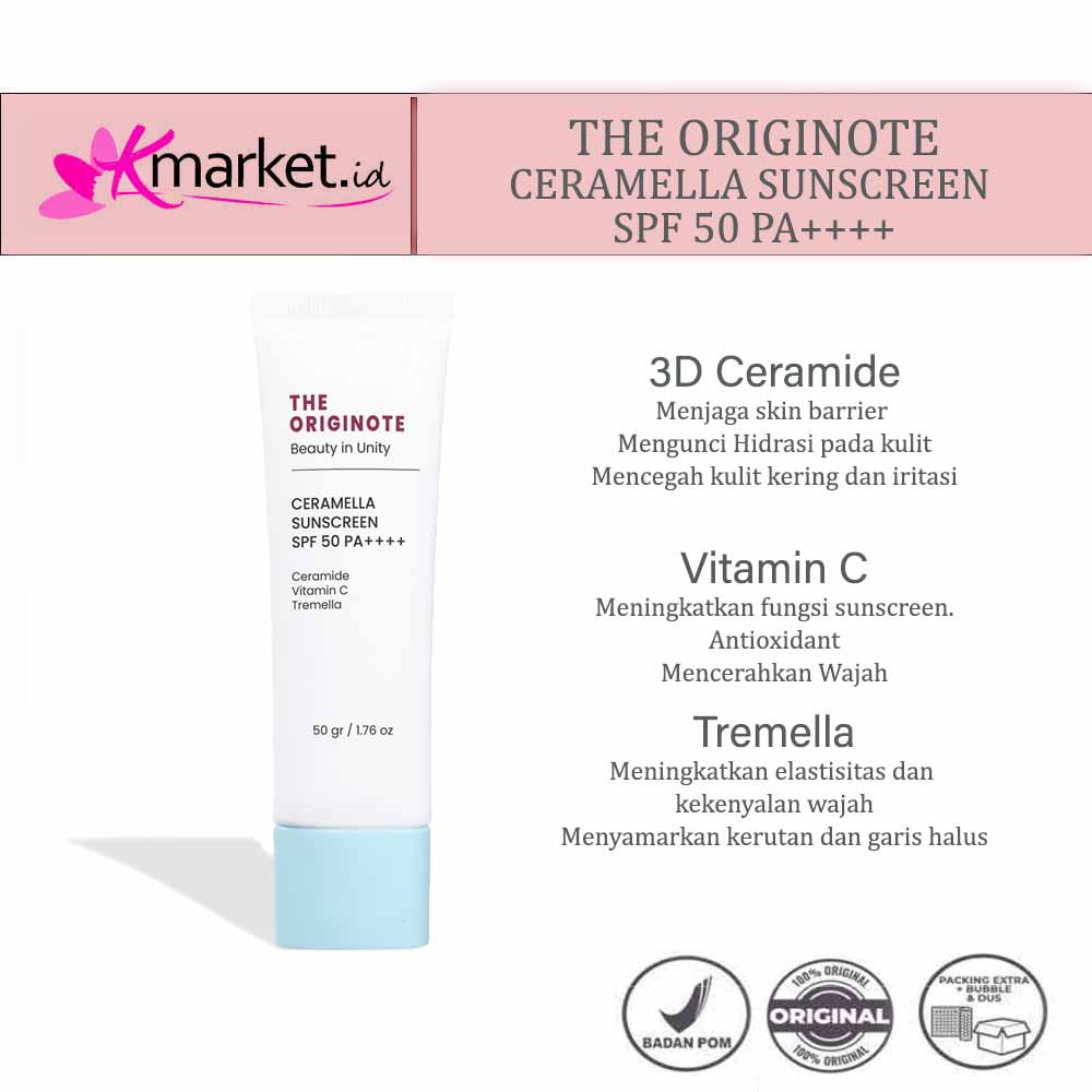 The Originote Ceramella Sunscreen SPF50 PA++++ Serum Sunscreen untuk Skin Barrier Protect