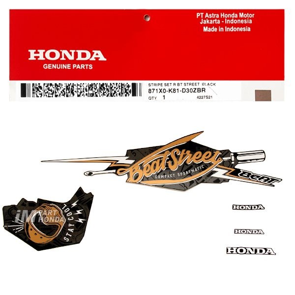 871X0-K81-D30ZBR Stiker Beat Street K81 2018 Hitam Street Black Kanan