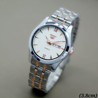 Jam Tangan Seiko Romawi Pria 443GT Strap Rantai Tanggal Aktif Free Box & Baterai Cadangan