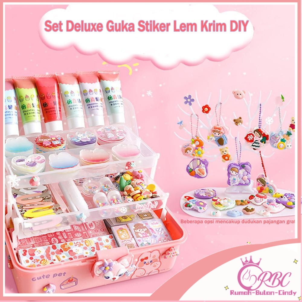 

【Penjual Lokal】DIY 3 Layer Box Guka Goo Card Set 1400pcs Cute Cartoon Sticker Children Hand Tools Kids Toys Material Package Gift Box Anak Perempuan Hadiah Ulang Tahun