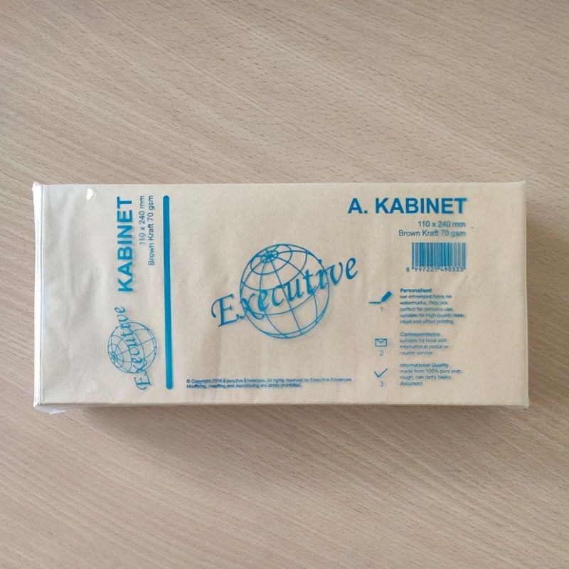 

Amplop Coklat Kabinet Executive ( 1 Pack / 100 Amplop ) / Amplop Gaji 11 x 24 cm