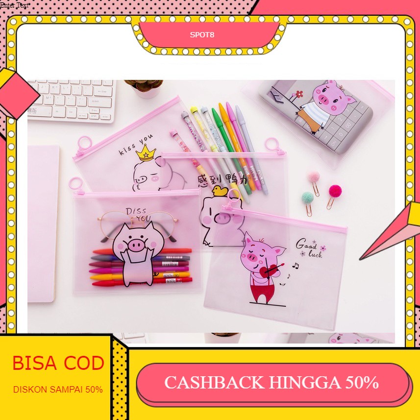 

Spot8 PF12 Japanese Piggy Cartoon A5 Stationery Pencil Case / Tempat Pensil