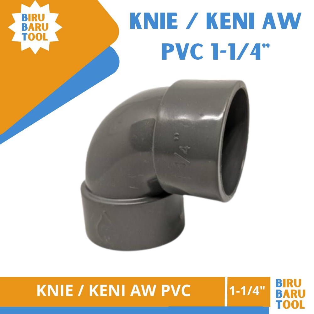 Keni L Knie Elbow Knee 1 1/4" inch AW GREST - FITTING PIPA PVC 1 1/4in / Keni Elbow Bengkokan Sambun