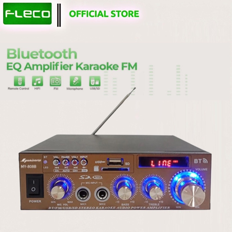 AMPLIEFIER FLECO BLUETOOTH BT-858A - Ampli karaoke Fleco/Ampli Original -Sounday