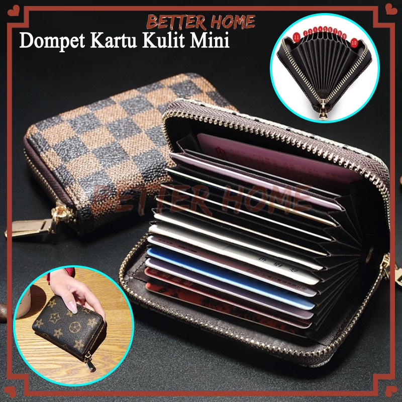 Dompet Kartu Kulit Mini/dompet kartu pria wanita fashion korea/dompet kartu resleting dompet mini wa