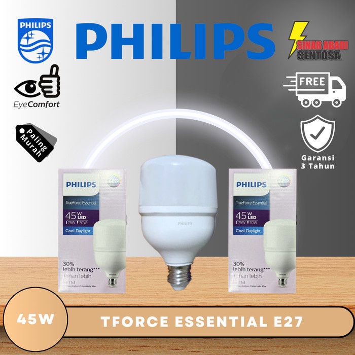 LAMPU PHILIPS LED 45W 45 WATT PHILIPS TFORCE ESSENTIAL