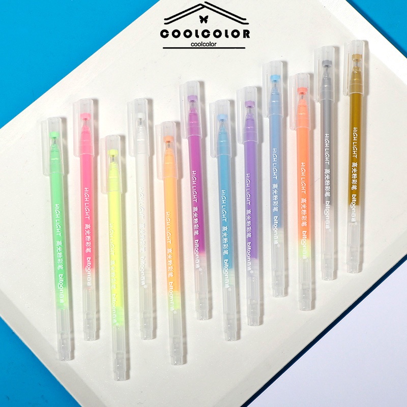 

COD❤️Children Metallic Color Glitter Pen,Pearl Watercolor Pen,Painting Graffiti Colorful Gel Pen-cl