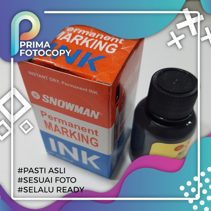 

Refill Tinta Spidol Snowman Permanent | Warna Hitam Black | Marker Ink