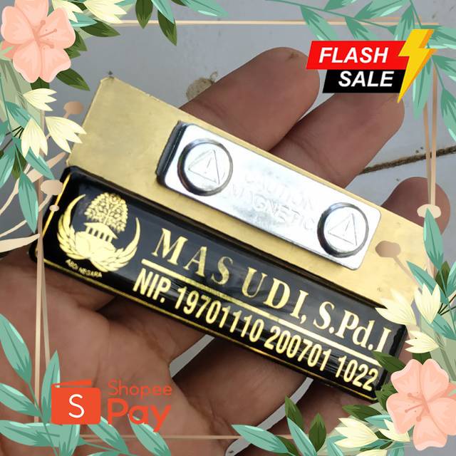 

SRAGAM HARI PAHLAWAN //Name Tag Papan Nama Kopri / PNS gold magnet