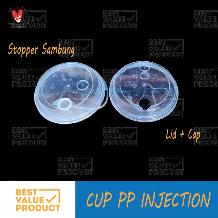 PP Cup Injection 22Oz 700ml + Tutup / Gelas Plastik Reusable BPA Free - LID+CUP