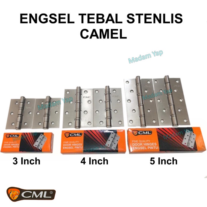 Engsel Tebal Stenlis Stainlis 3 4 5 Inch CML Pintu Jendela Anti Karat