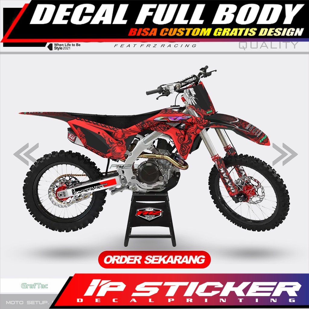 DECAL CRF SUPER GLOSSY PREMIUM - FULL BODY CUSTOM motif DAYAK bisa COD