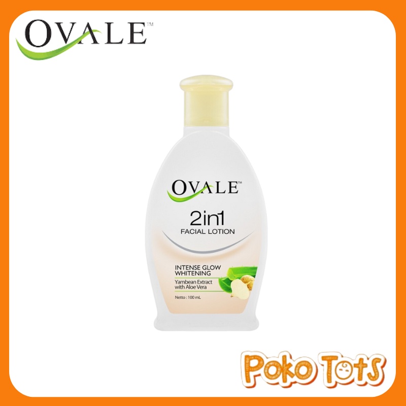 Ovale 2in1 Facial Lotion Intense Glow Whitening Yambean/Bengkoang Extract With Aloe Vera Pembersih R