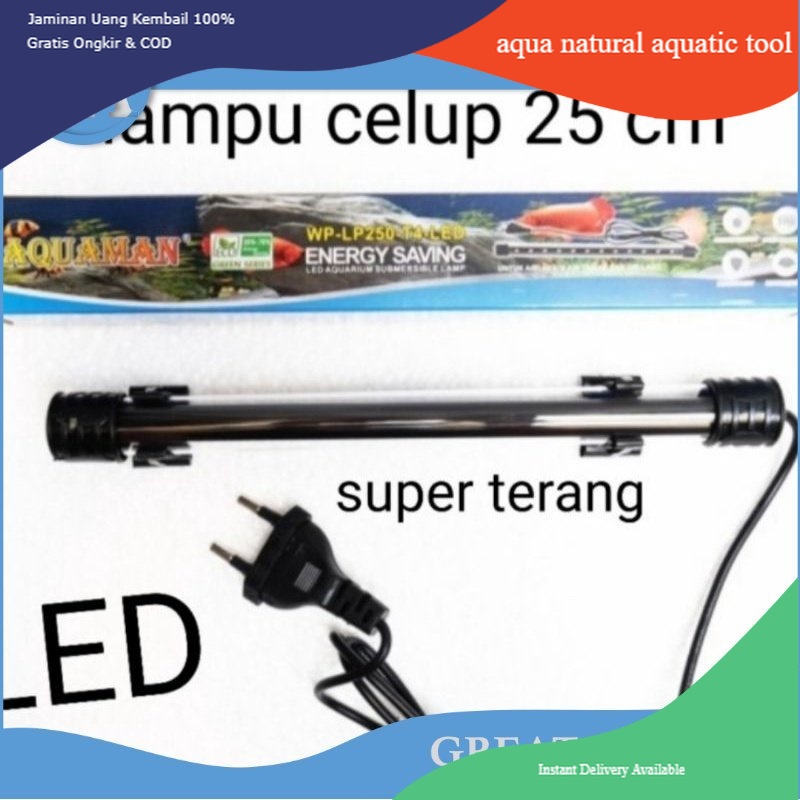 lampu celup kecil led aquarium mini aquaman wp lp 250 uk 25 cm