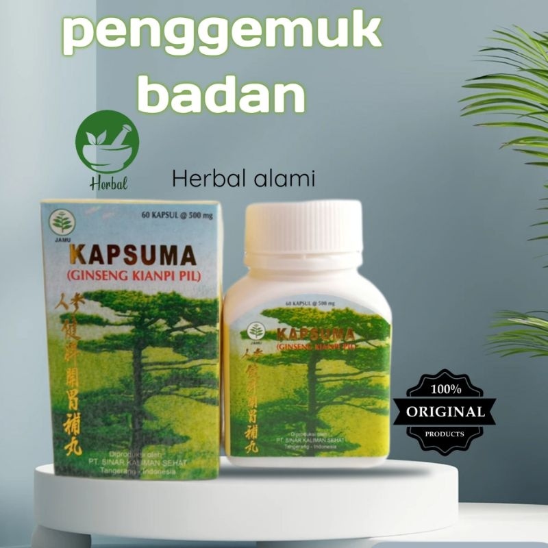 Ori Kapsuma Kianpi Pil ginseng isi 60 kapsul penambah berat badan alami