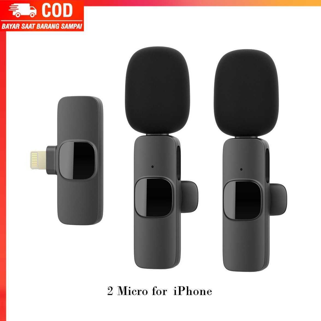( 100% BARANG ORI ) TaffSTUDIO Wireless Lavalier Lapel Microphone Vlogger Lightning - E60